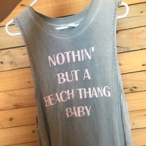 Graphic  distressed  tank top